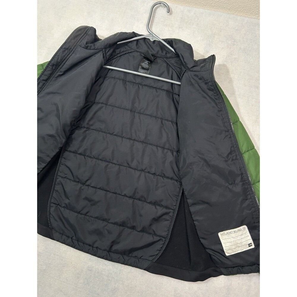 The North Face Large 14/16 Jacket Green Black Quilted Insulated Puffer Full Zip - Picture 9 of 11